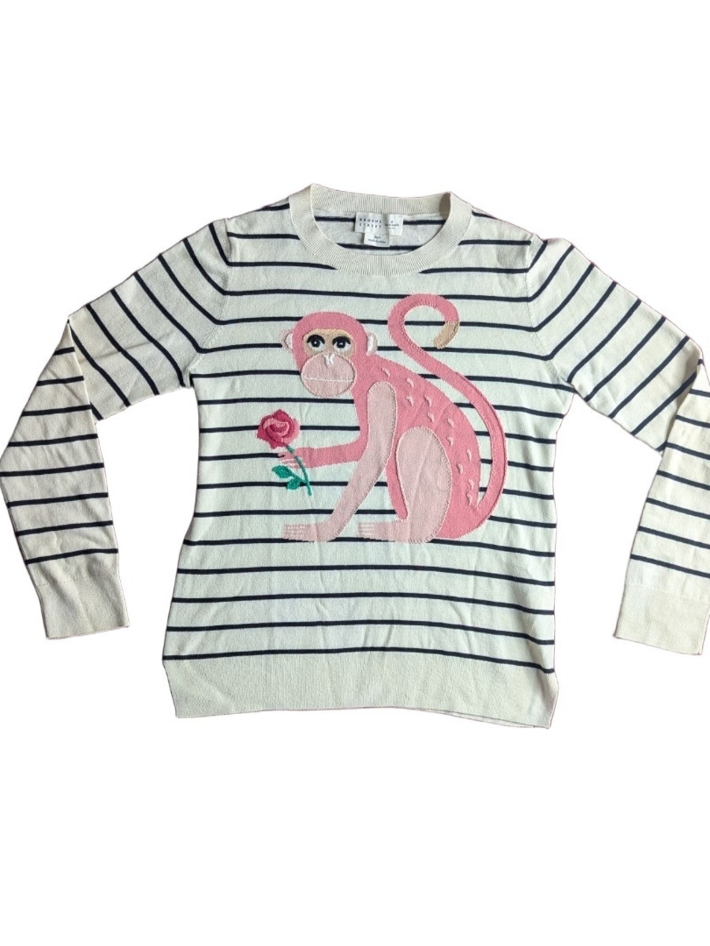 Kate Spade Broome Street Sweater Monkey Cashmere Blend Crew Neck Size Small
